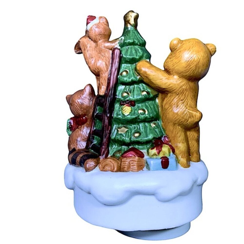 Vintage Music Box Forest Friends Rotating Figurine By Christmas Around The World - Picture 4 of 16